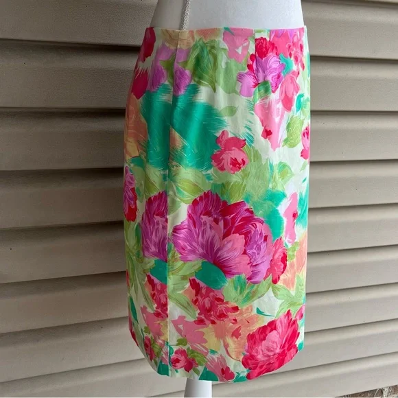 •Talbots• Floral Lined Pencil Skirt - Size 12 - Picture 3 of 8